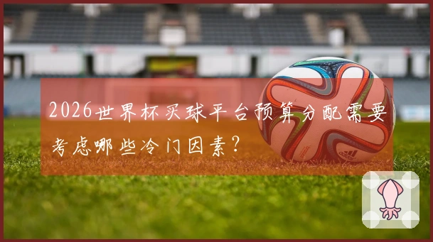 2026世界杯买球平台预算分配需要考虑哪些冷门因素？
